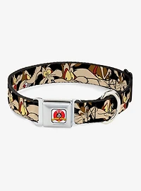 Looney Tunes Wile E Coyote Black Seatbelt Buckle Dog Collar