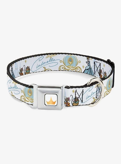 Disney Princess Cinderella Pumpkin Coach And Mice Seatbelt Buckle Dog Collar