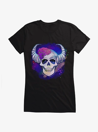 Floral Skull Girls T-Shirt by Rose Catherine Khan
