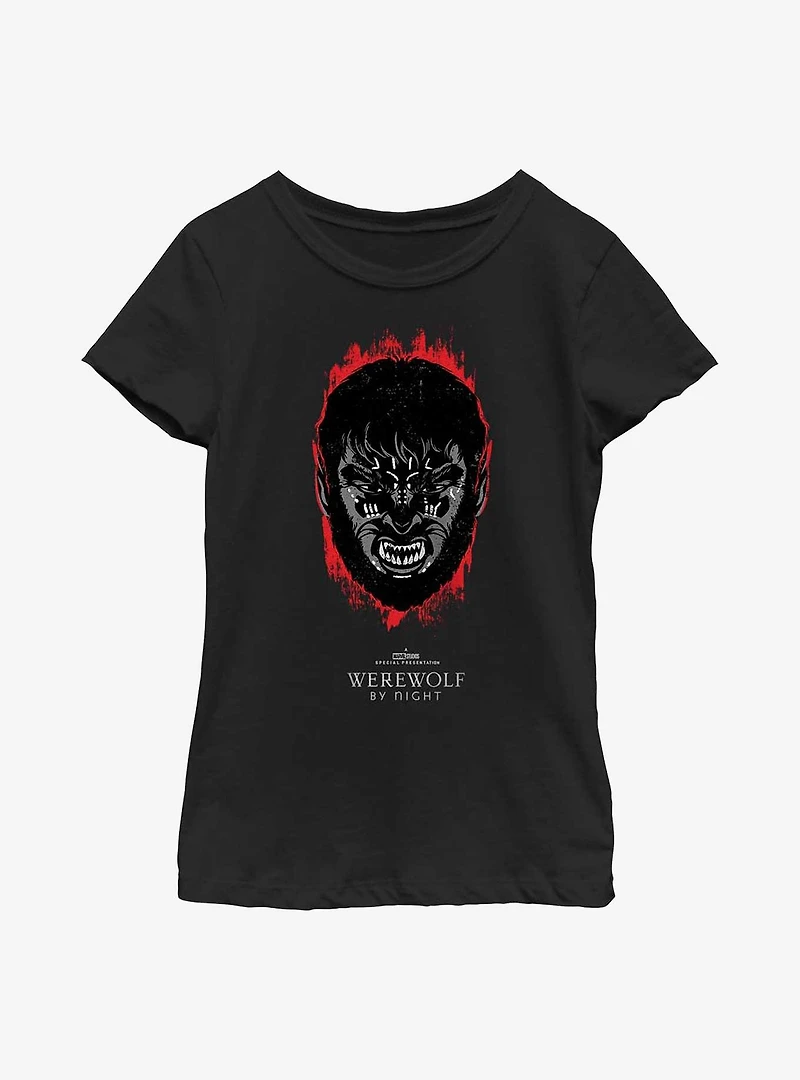 Marvel Studios' Special Presentation: Werewolf By Night Jack Russell Head Youth Girls T-Shirt