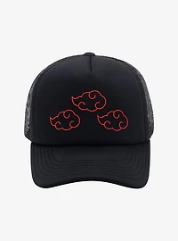 Naruto Shippuden Akatsuki Clouds Outline Trucker Cap - BoxLunch Exclusive