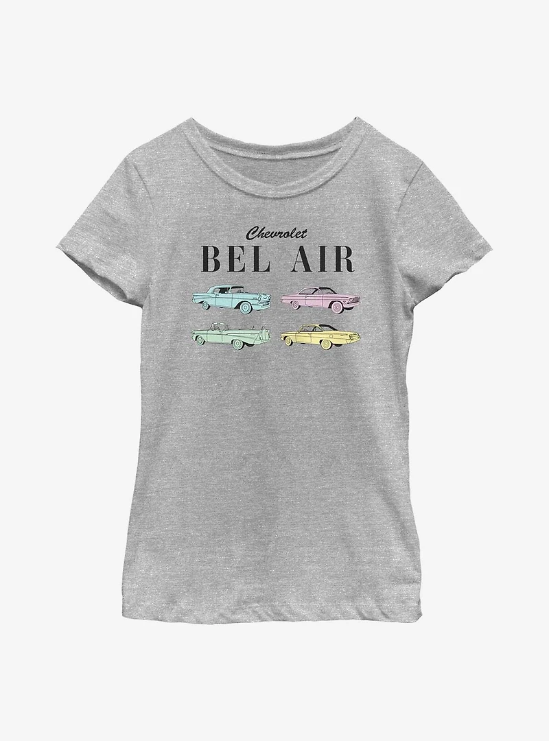 General Motors Chevy Bel Air Stack Youth Girls T-Shirt