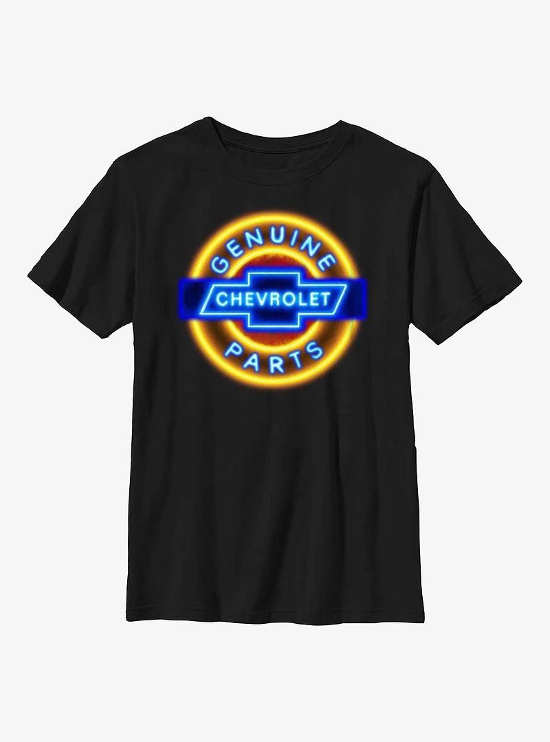 General Motors Chevrolet Neon Sign Youth T-Shirt