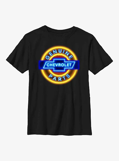General Motors Chevrolet Neon Sign Youth T-Shirt