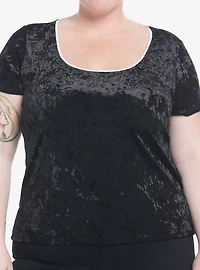 Black Velvet Girls Top Plus Size