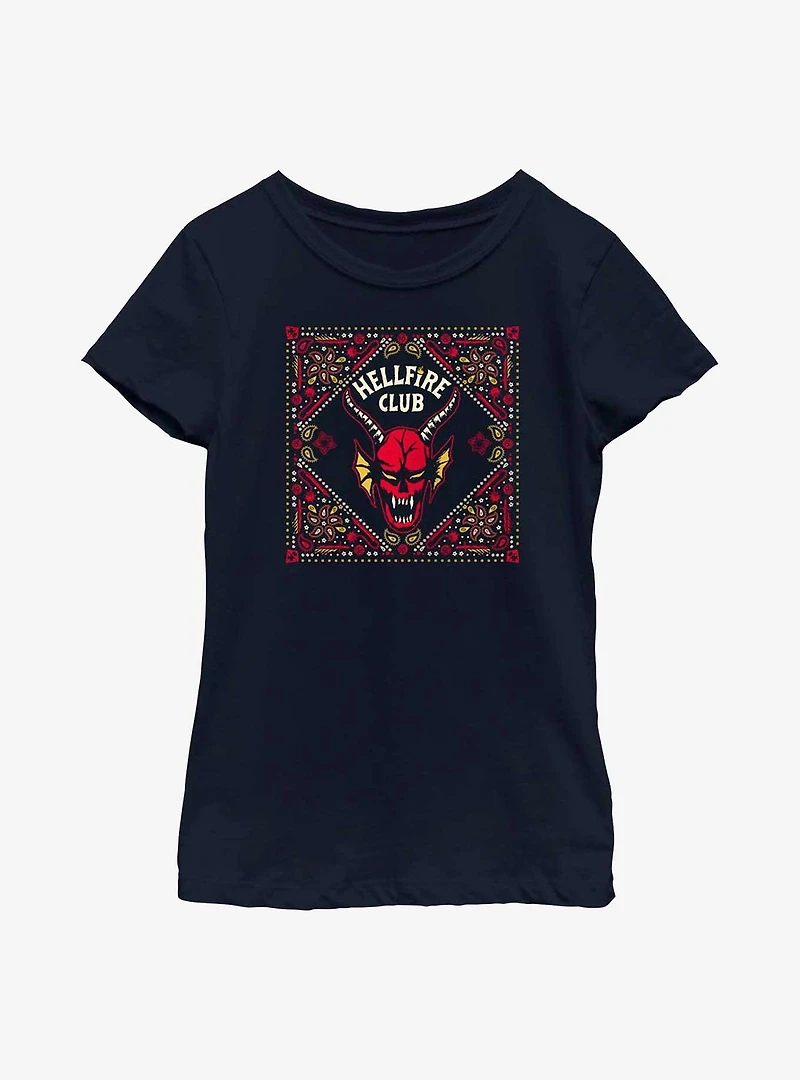 Stranger Things Hellfire Club Pattern Youth Girls T-Shirt