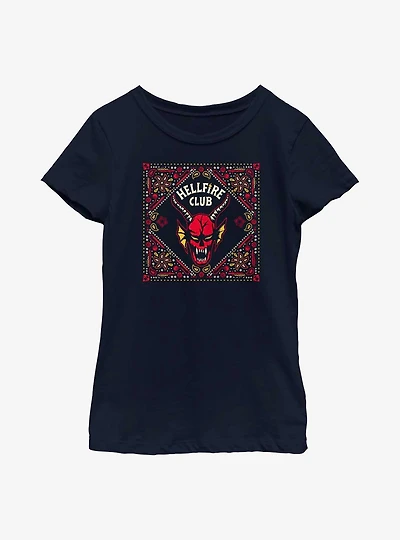 Stranger Things Hellfire Club Pattern Youth Girls T-Shirt