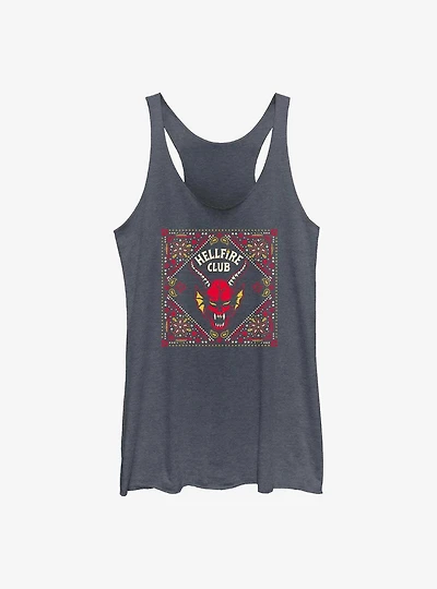 Stranger Things Hellfire Club Pattern Womens Tank Top