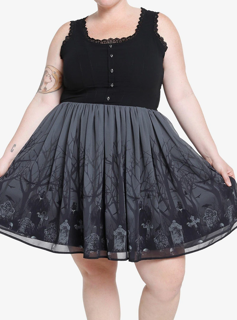 Thorn & Fable Cemetery Scene Dress Plus Size