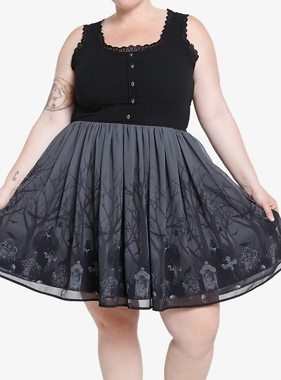 Thorn & Fable Cemetery Scene Dress Plus Size