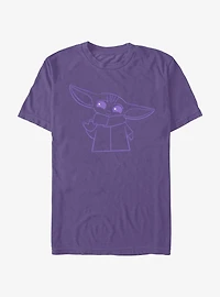 Star Wars The Mandalorian Grogu Waving Outline T-Shirt