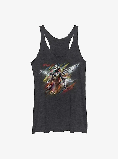 Marvel Ant-Man Wasp Stripes Girls Raw Edge Tank
