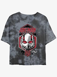 Marvel Ant-Man and the Wasp: Quantumania Ant-Man Shield Tie-Dye Girls Crop T-Shirt