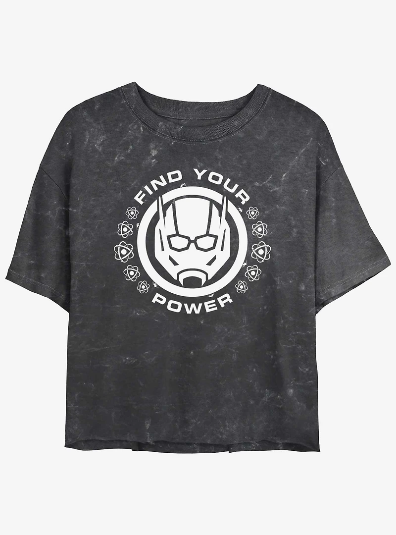 Marvel Ant-Man and the Wasp: Quantumania Find Your Power Badge Mineral Wash Girls Crop T-Shirt