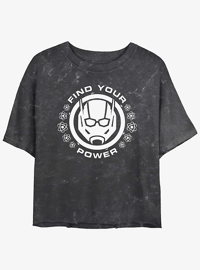 Marvel Ant-Man and the Wasp: Quantumania Find Your Power Badge Mineral Wash Girls Crop T-Shirt