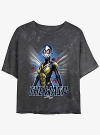 Marvel Ant-Man and the Wasp: Quantumania The Wasp Atom Mineral Wash Girls Crop T-Shirt