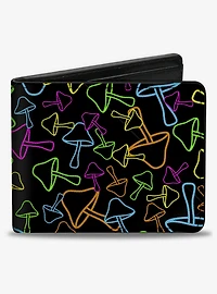 Mushroom Outlines Scattered Bifold Wallet