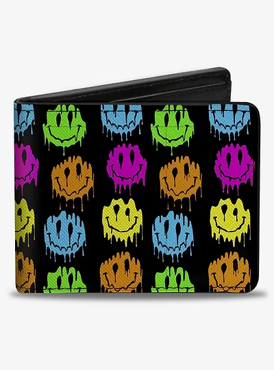 Smiley Faces Melted Mini Repeat Bifold Wallet
