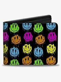 Smiley Faces Melted Mini Repeat Bifold Wallet