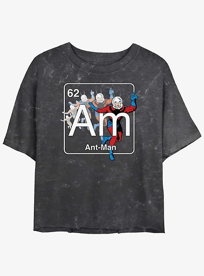 Marvel Ant-Man Periodic Element Mineral Wash Womens Crop T-Shirt
