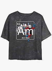 Marvel Ant-Man Periodic Element Mineral Wash Womens Crop T-Shirt
