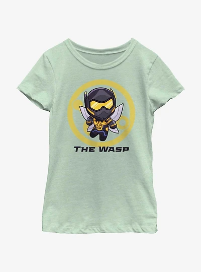 Marvel Ant-Man and the Wasp: Quantumania Chibi Quantum Wasp Badge Youth Girls T-Shirt