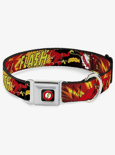 DC Comics Justice League The Flash Boom Kaboom Seatbelt Buckle Dog Collar