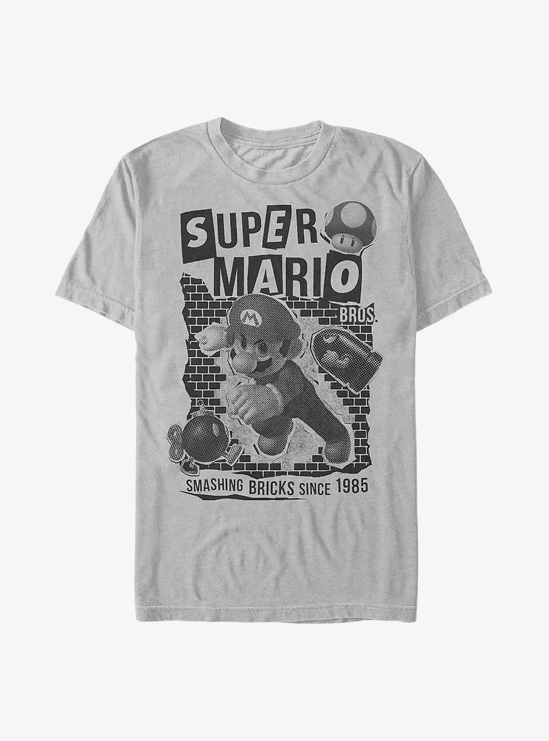 Nintendo Mario Smashing Bricks Since 1985 T-Shirt