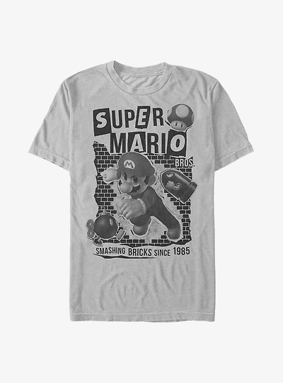 Nintendo Mario Smashing Bricks Since 1985 T-Shirt