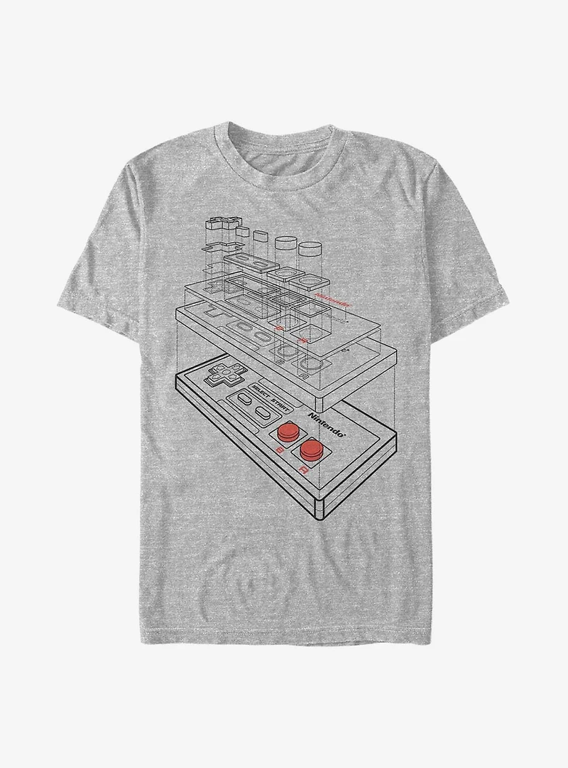 Nintendo Controller Schematic T-Shirt