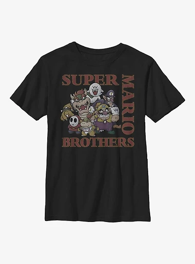 Nintendo Mario Vintage Baddies and Brothers Youth T-Shirt