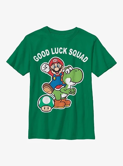 Nintendo Mario Good Luck Squad Youth T-Shirt