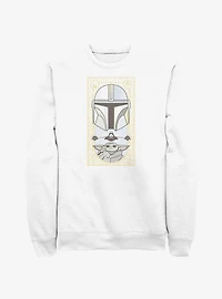 Star Wars The Mandalorian Grogu & Mando Clan Mudhorn Card Sweatshirt