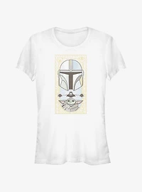 Star Wars The Mandalorian Grogu & Mando Clan Mudhorn Card Girls T-Shirt