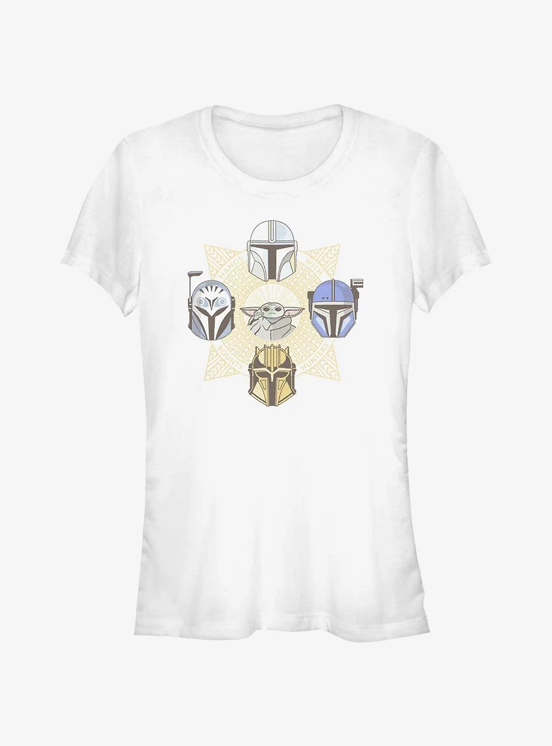 Star Wars The Mandalorian Grogu and Bounty Hunters Girls T-Shirt