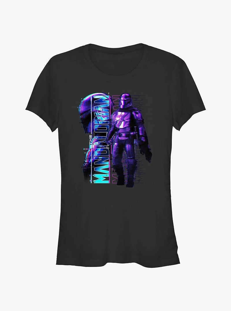 Star Wars The Mandalorian Mando Glitch Girls T-Shirt