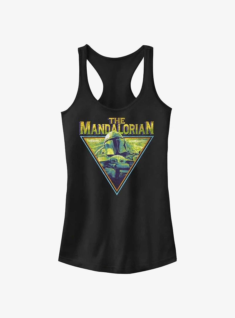 Star Wars The Mandalorian Neon Grunge Logo Girls Tank