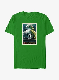 Star Wars The Mandalorian Grogu & Mando N-1 Starfighter Poster T-Shirt