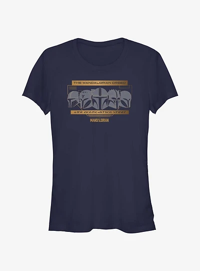Star Wars the Mandalorian Helmets of Creed Girls T-Shirt