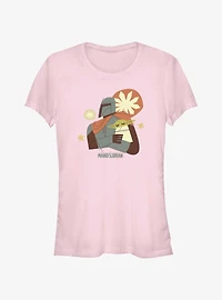 Star Wars The Mandalorian Mando & Sleepy Grogu Sketch Girls T-Shirt