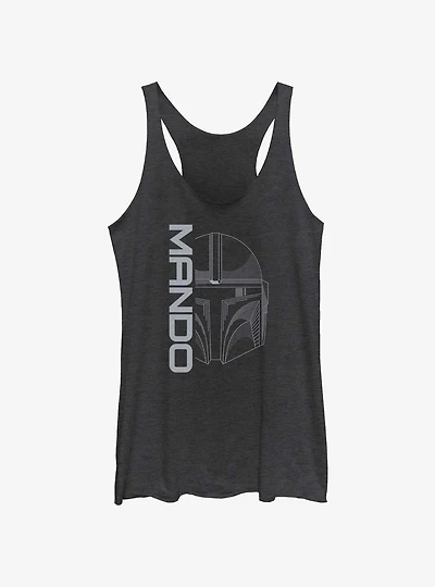Star Wars The Mandalorian Line Art Mando Head Girls Tank