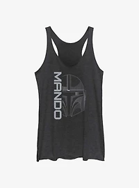 Star Wars The Mandalorian Line Art Mando Head Girls Tank