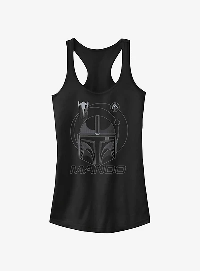 Star Wars The Mandalorian Mando Line Art Girls Tank