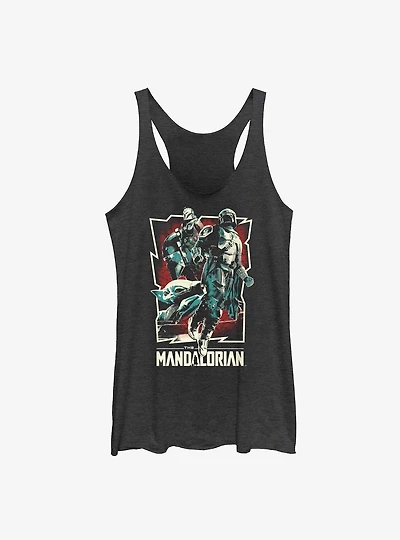 Star Wars The Mandalorian Grunge Rock Poster Girls Tank