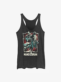 Star Wars The Mandalorian Grunge Rock Poster Girls Tank