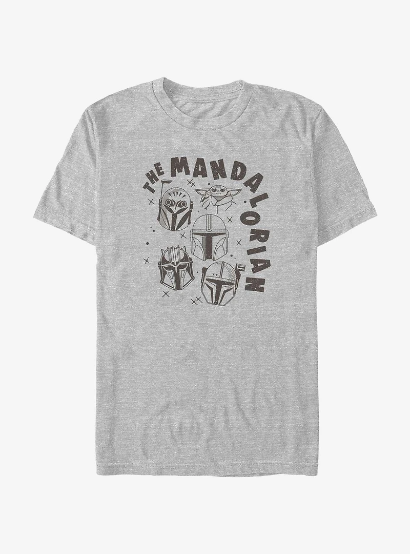 Star Wars The Mandalorian Floating Helmets T-Shirt