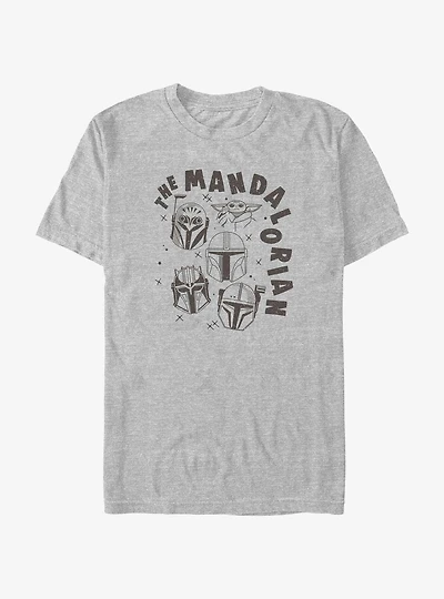 Star Wars The Mandalorian Floating Helmets T-Shirt