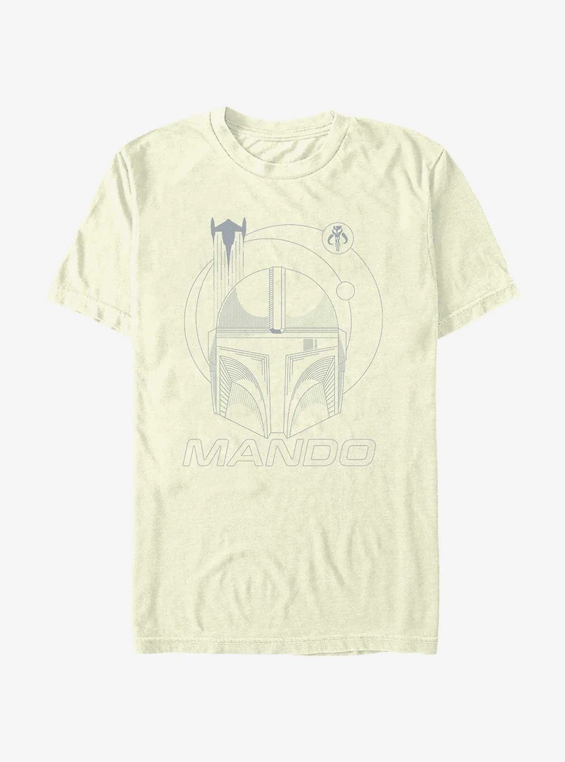Star Wars The Mandalorian Mando Line Art T-Shirt
