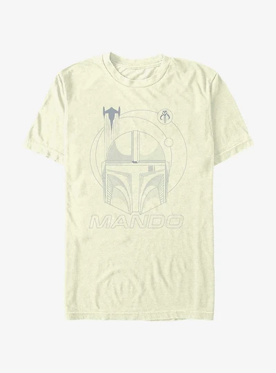 Star Wars The Mandalorian Mando Line Art T-Shirt