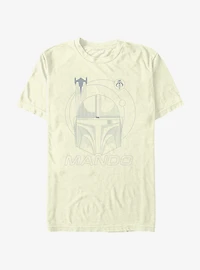 Star Wars The Mandalorian Mando Line Art T-Shirt